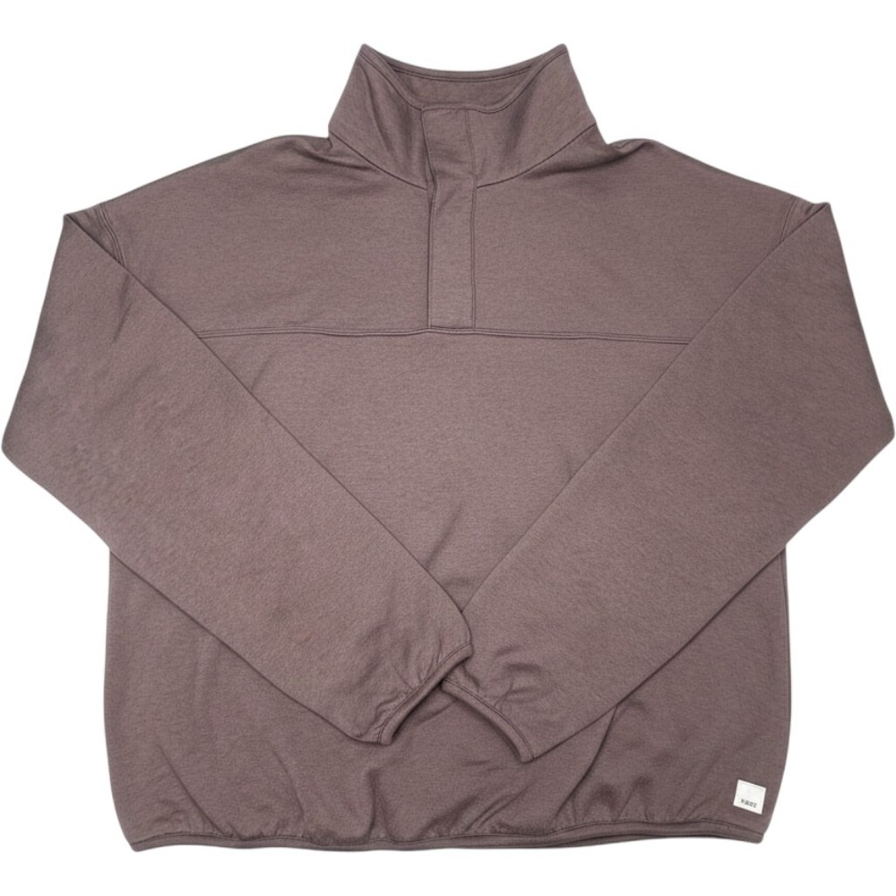 Vuori Womens Brown Snap Front Mock Neck Pullover Sweatshirt Size M